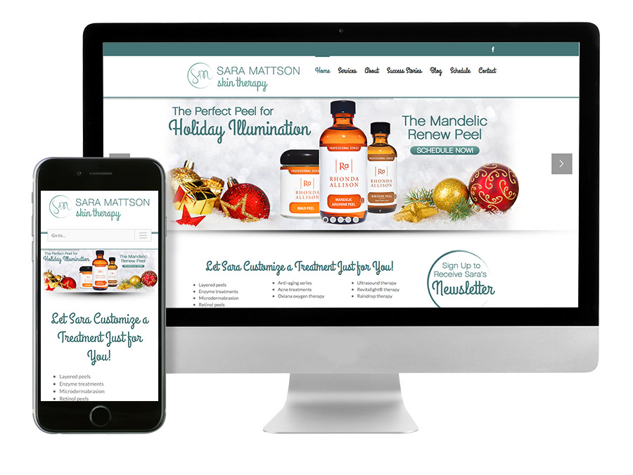 OrangeBall Creative - Website and Print Design Sara Mattson Skin Therapy