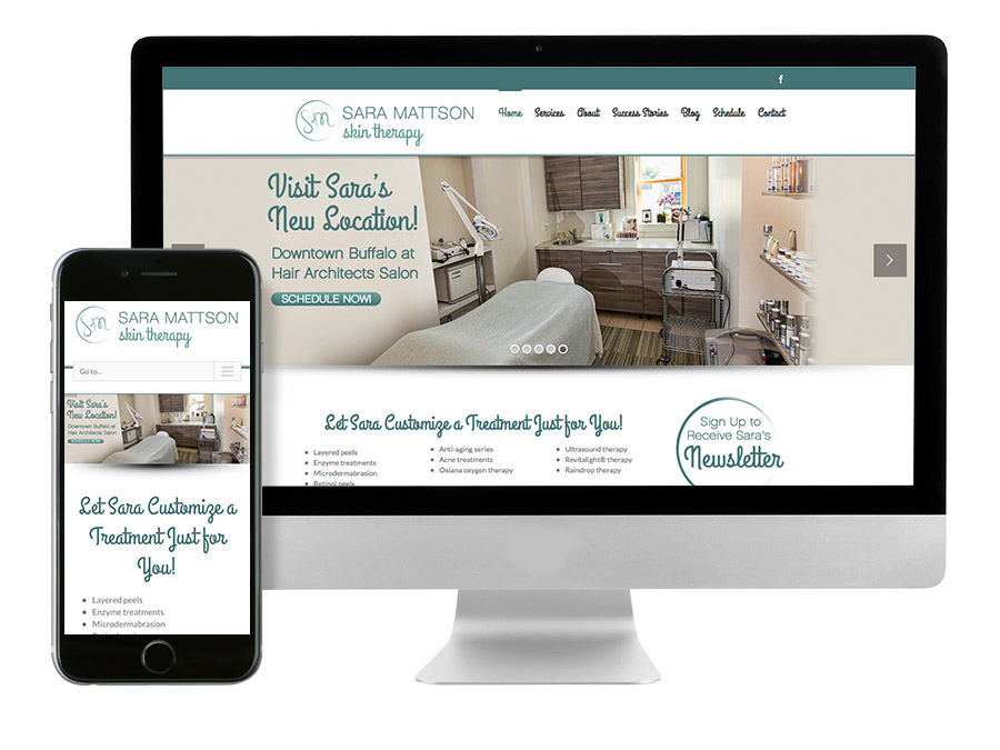 OrangeBall Creative - Sara Mattson Skin Therapy responsive website